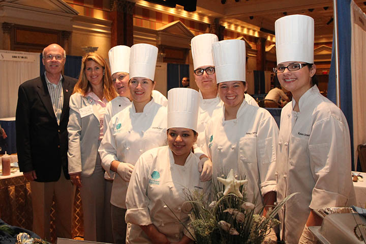 Freeholder Deputy Director Gary J. Rich, Sr. and Freeholder Serena DiMaso congratulate Monmouth County Culinary Education Center instructor Barbara Roselli and students Chantelle Perez, Jesica Santamaria Delgado, Nikolis LoCascio, Jamie Denza and Raven O’Connor for winning two awards at the County Cook-Off at the NJAC Annual Conference on May 9, 2014 in Atlantic City, NJ. The Monmouth County team won the Atlantic City Chef’s Award for presentation and the People's Choice Award bronze award.